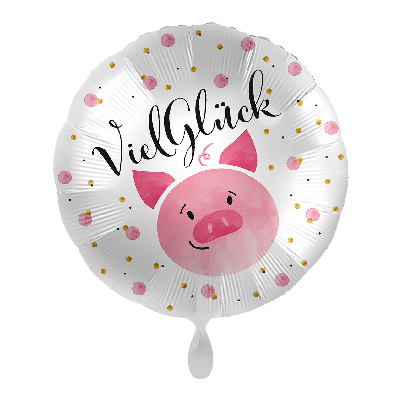 Viel Glück Schweinchen - Folienballon Satin