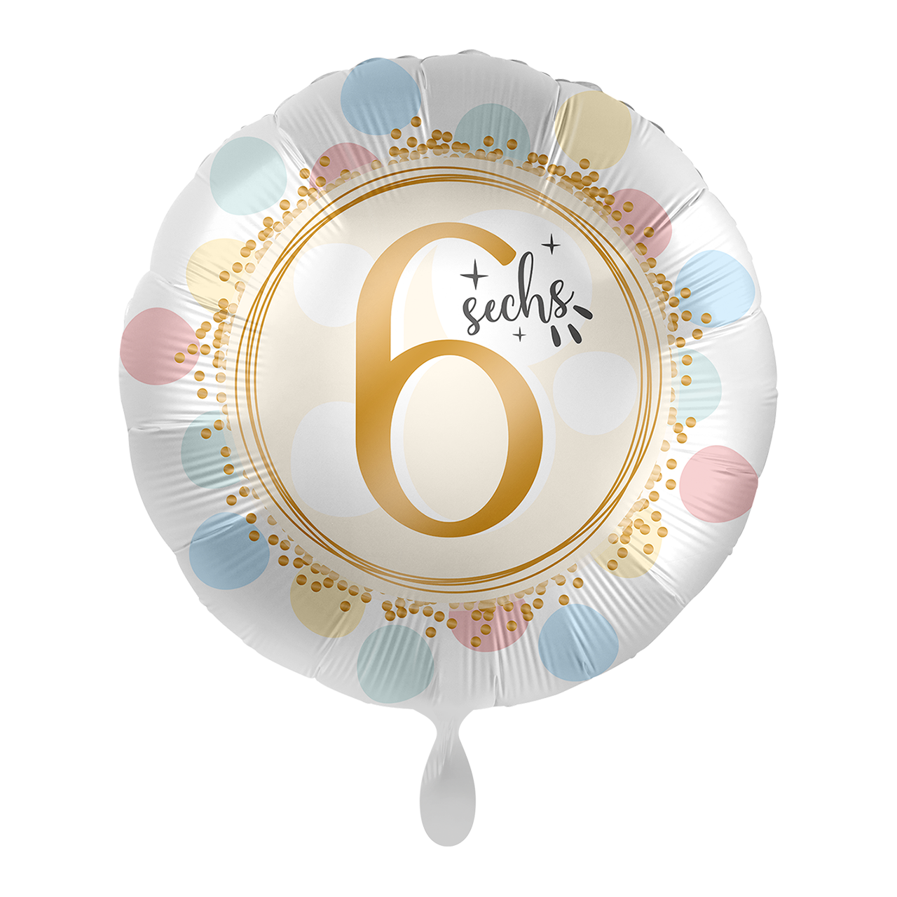 Geburtstag Ballon Regenbogen-farbig 6 Folienballon SATIN  