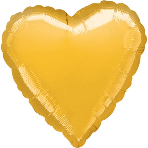 Standard Folienballon Herz - gold metallic 