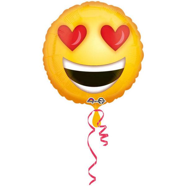 Smiley verliebtes Emoticon - Folienballon