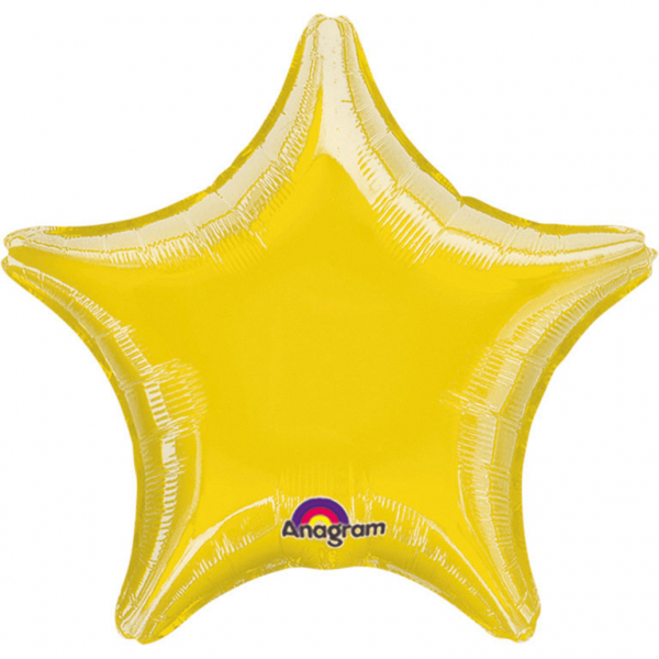 Standard Folienballon Stern - gelb metallic 